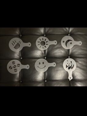 NEW Set Of 6 Latte Art Plastic Stencils Arts & Crafts
